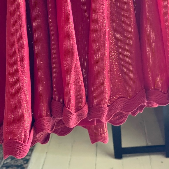 NWT Sundress NORA SHORT Red and Gold Scalloped Resort Dress - Picture 8 of 10